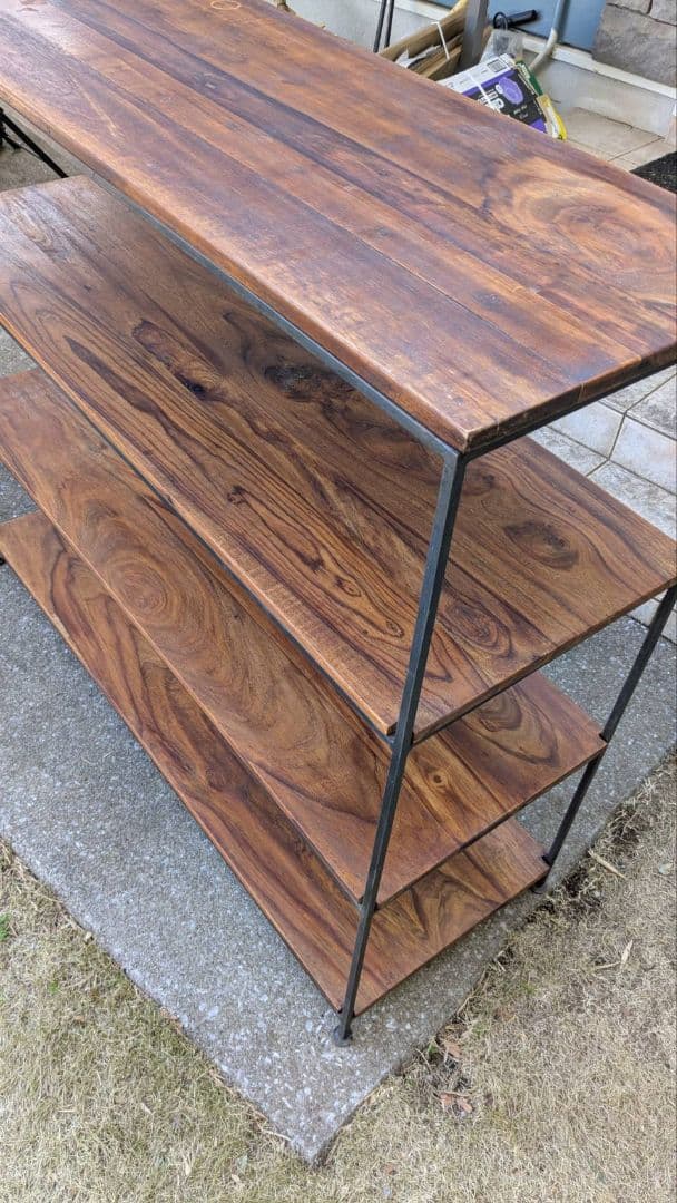 アイアン&ウッド4段シェルフ