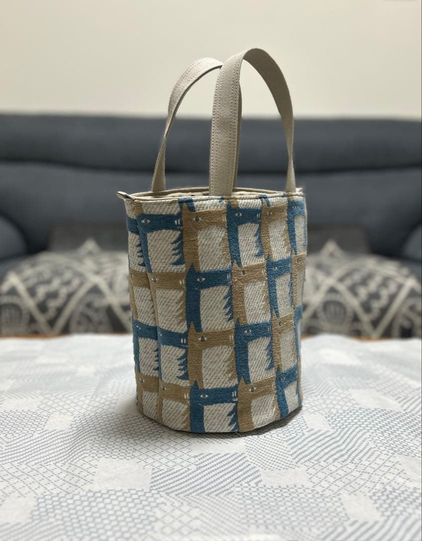 ハンドメイド＊ミナペルホネン＊新色thoroughbred＊バケツトート