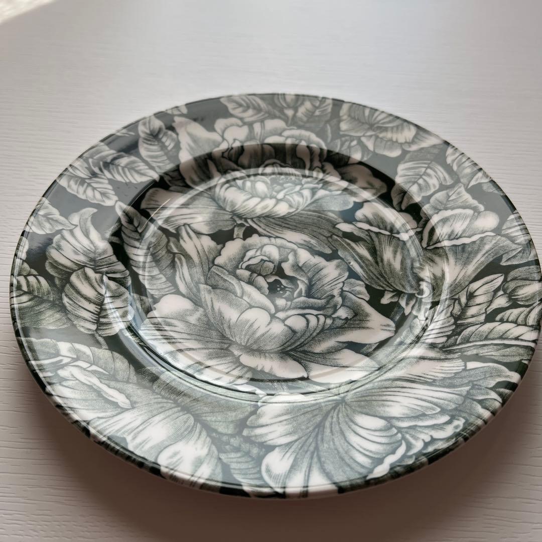 バーレイ プレート　バーレイ グリーン　ハイビスカス　burleigh