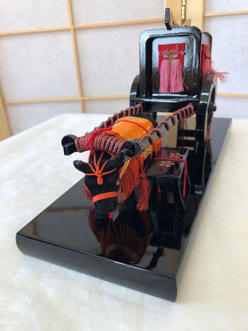 ☆01☆牛車御所車 金箔風装飾 ひな祭り