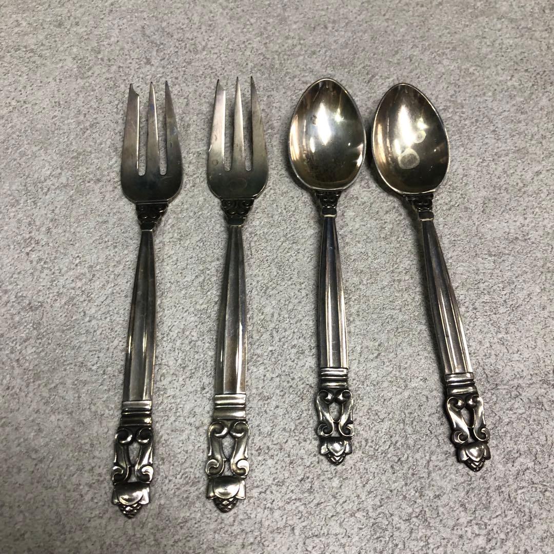 f13  ジョージジェンセン銀スプーンフォークset
