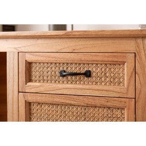 デスク 約 幅112cm 可動式棚 引き出し付き アンティーク調