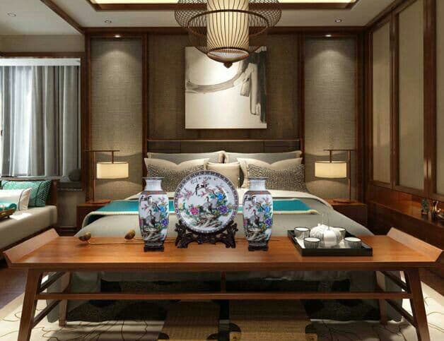 家の工芸装飾、景徳鎮の陶磁器の大きな花瓶の三つのセットの置物8