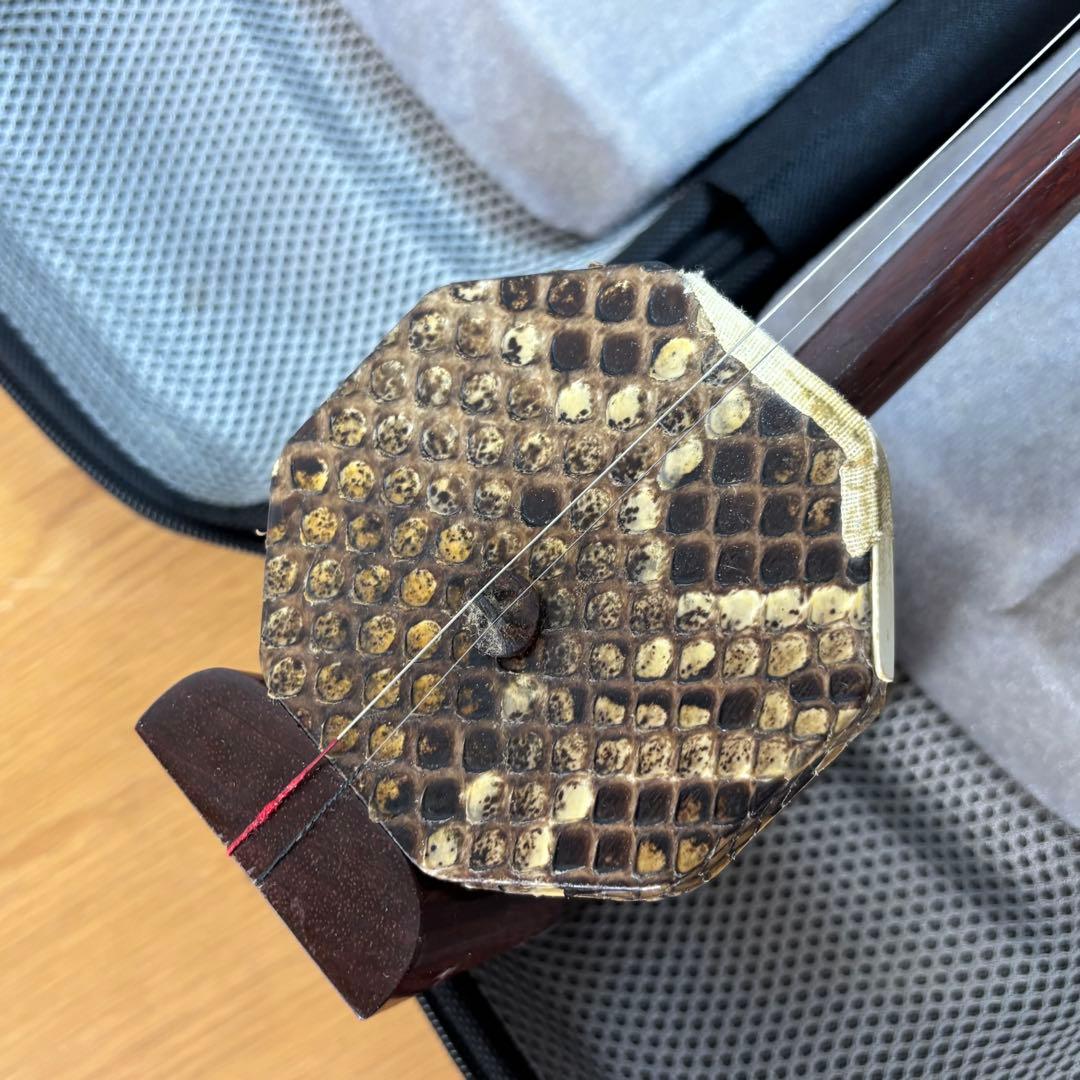 【紅楼 二胡】紅木 蛇皮 本格中国楽器 ケース弓付