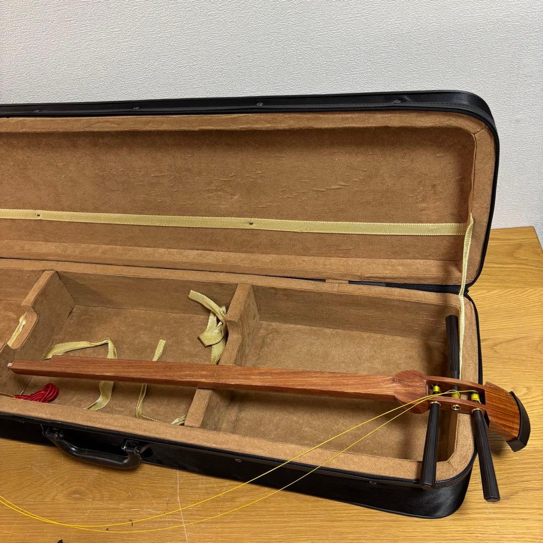 【紅楼 二胡】紅木 蛇皮 本格中国楽器 ケース弓付