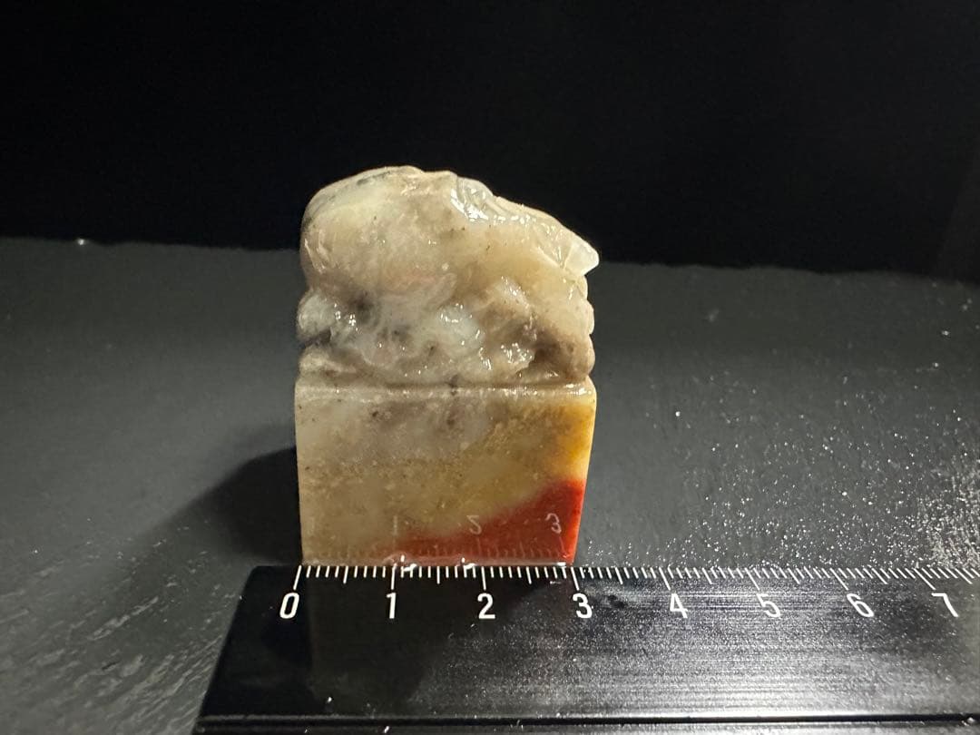 64ラオス石　臥牛　三彩　書道　落款　雅号　篆刻　印材