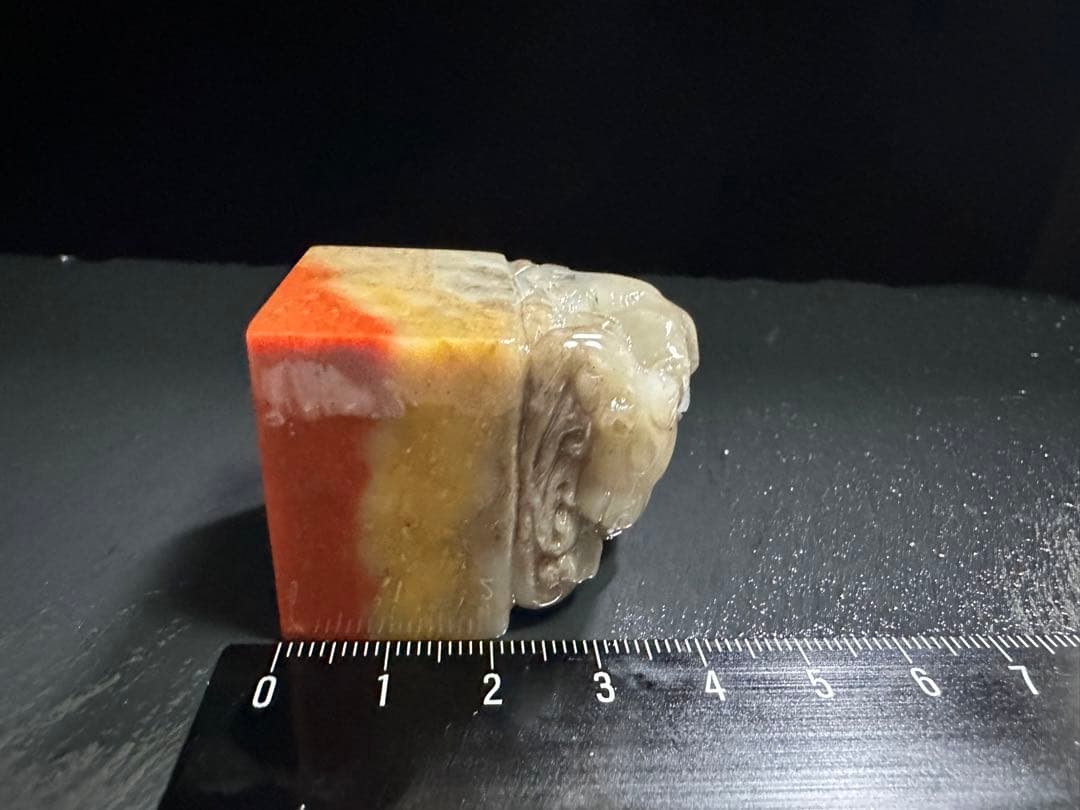 64ラオス石　臥牛　三彩　書道　落款　雅号　篆刻　印材