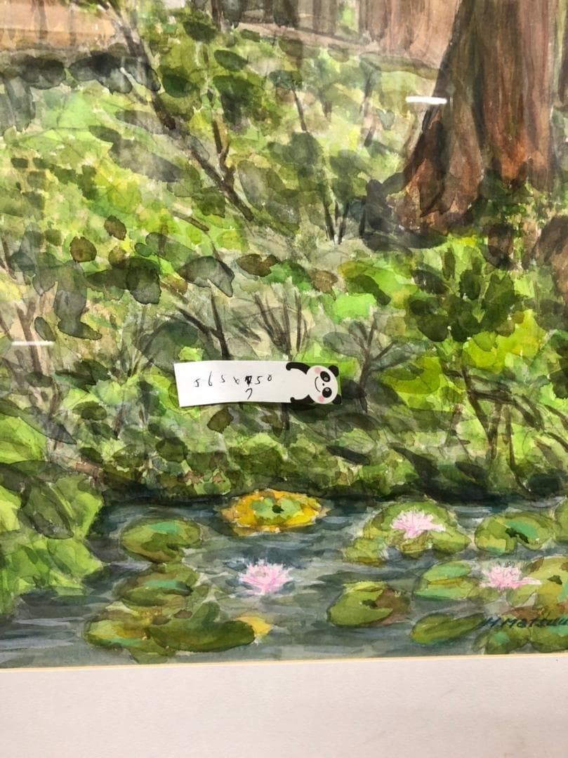 値下げしました！絵画　H Matsuura・作品名不明　　門　銘有