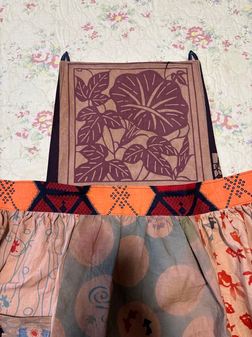 お花大好き　1106 胸当て付エプロン　金魚　手ぬぐい　リメイク　hand