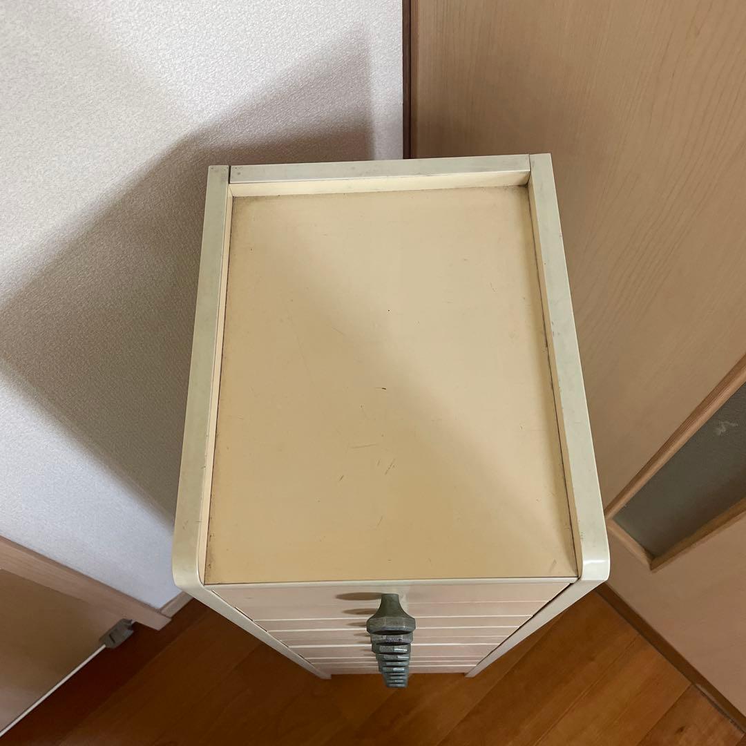 引き出し昭和レトロ　スリムチェスト 隙間収納　タンス 整理棚　10段　ホワイト