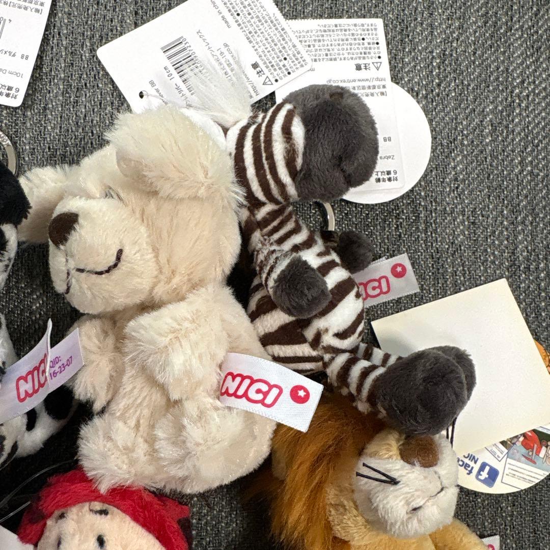 タグ付き！　NICI ニキぬいぐるみキーホルダー　７点セット