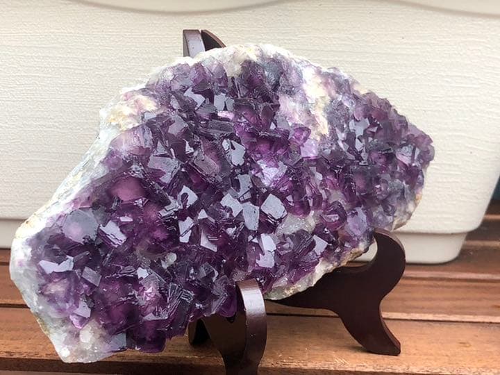 【厳選 稀少 】パープルフローライト クラスター　蛍石 鉱物  標本結晶　原石