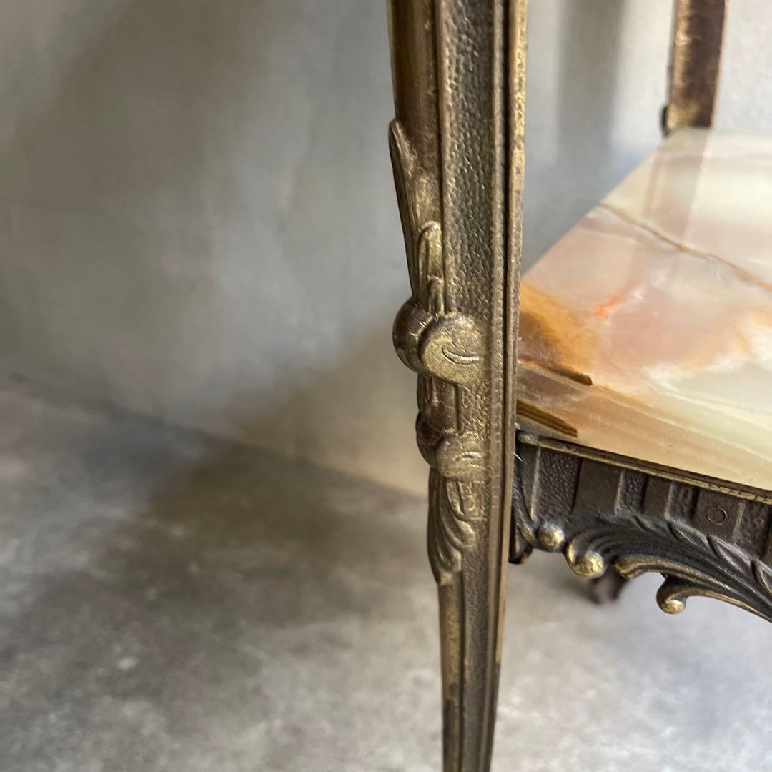 イタリア製 大理石花台 サイドテーブル コンソール　オールドヴィンテージ