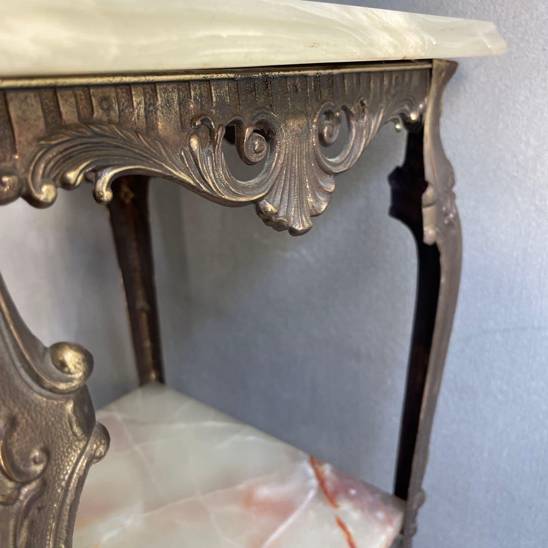 イタリア製 大理石花台 サイドテーブル コンソール　オールドヴィンテージ