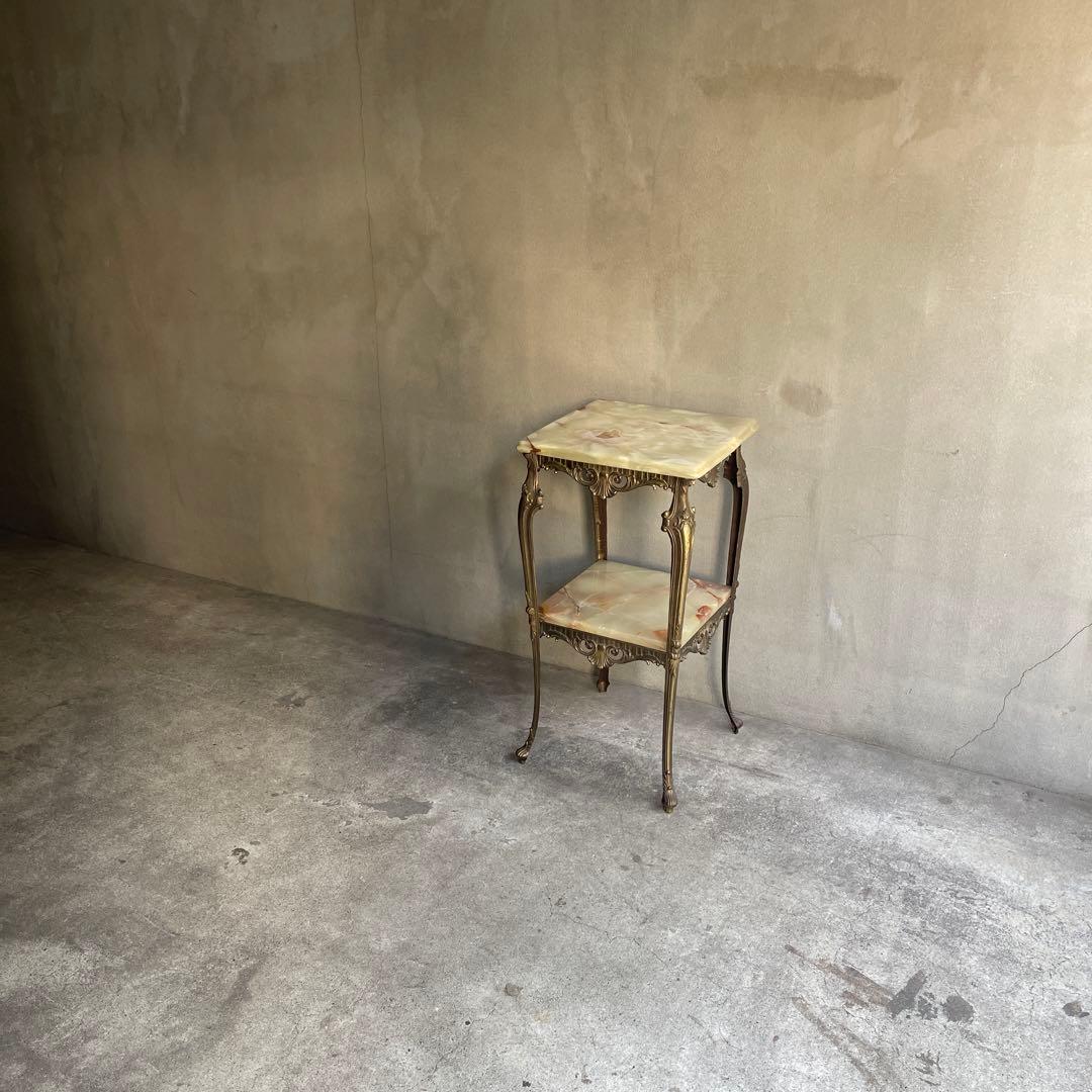 イタリア製 大理石花台 サイドテーブル コンソール　オールドヴィンテージ