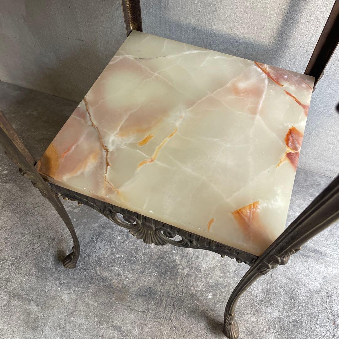 イタリア製 大理石花台 サイドテーブル コンソール　オールドヴィンテージ