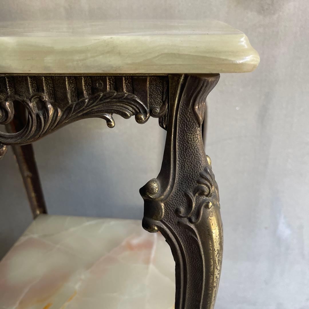 イタリア製 大理石花台 サイドテーブル コンソール　オールドヴィンテージ