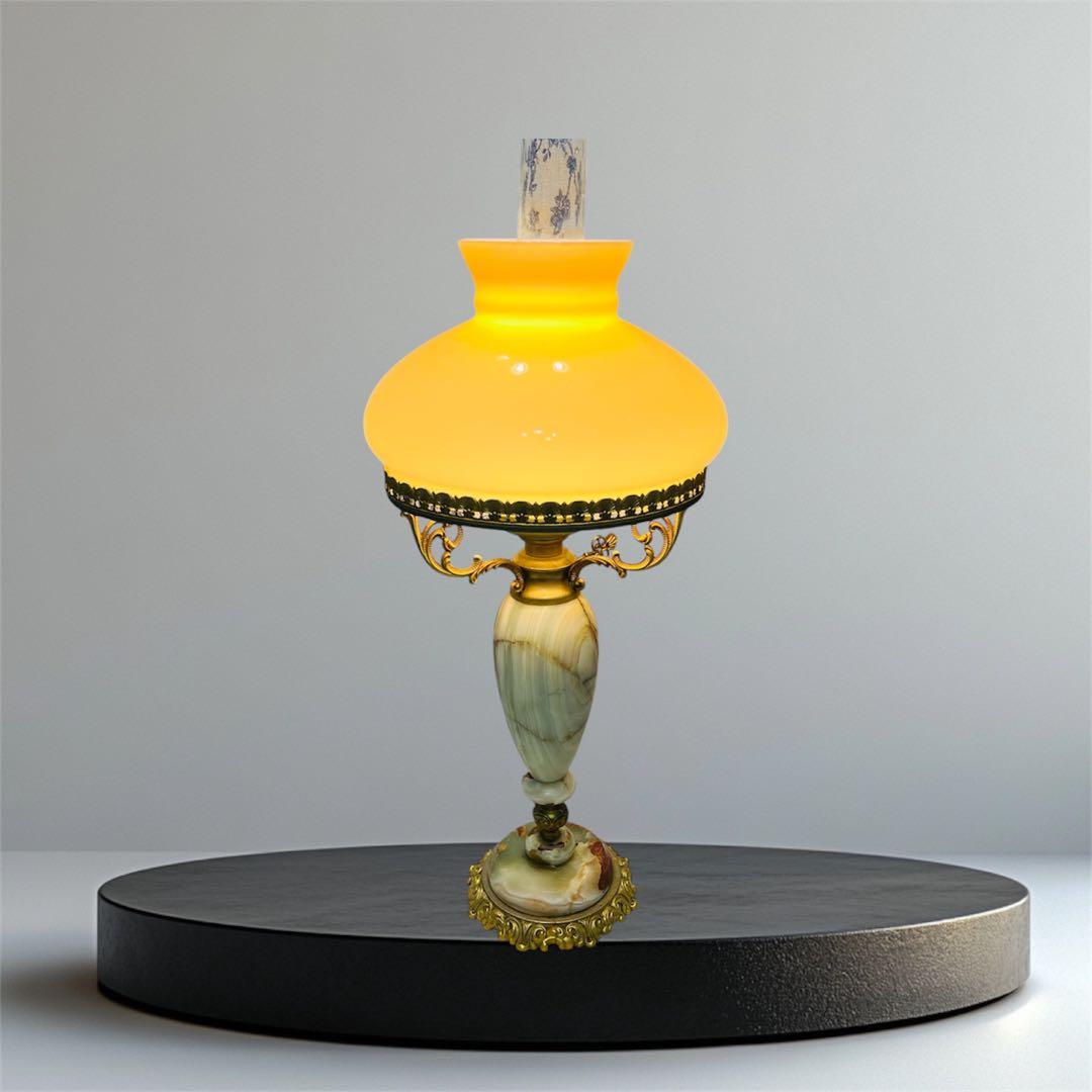 アンティークランプ　大理石真鍮 イタリア製　真鍮ランプ大理石