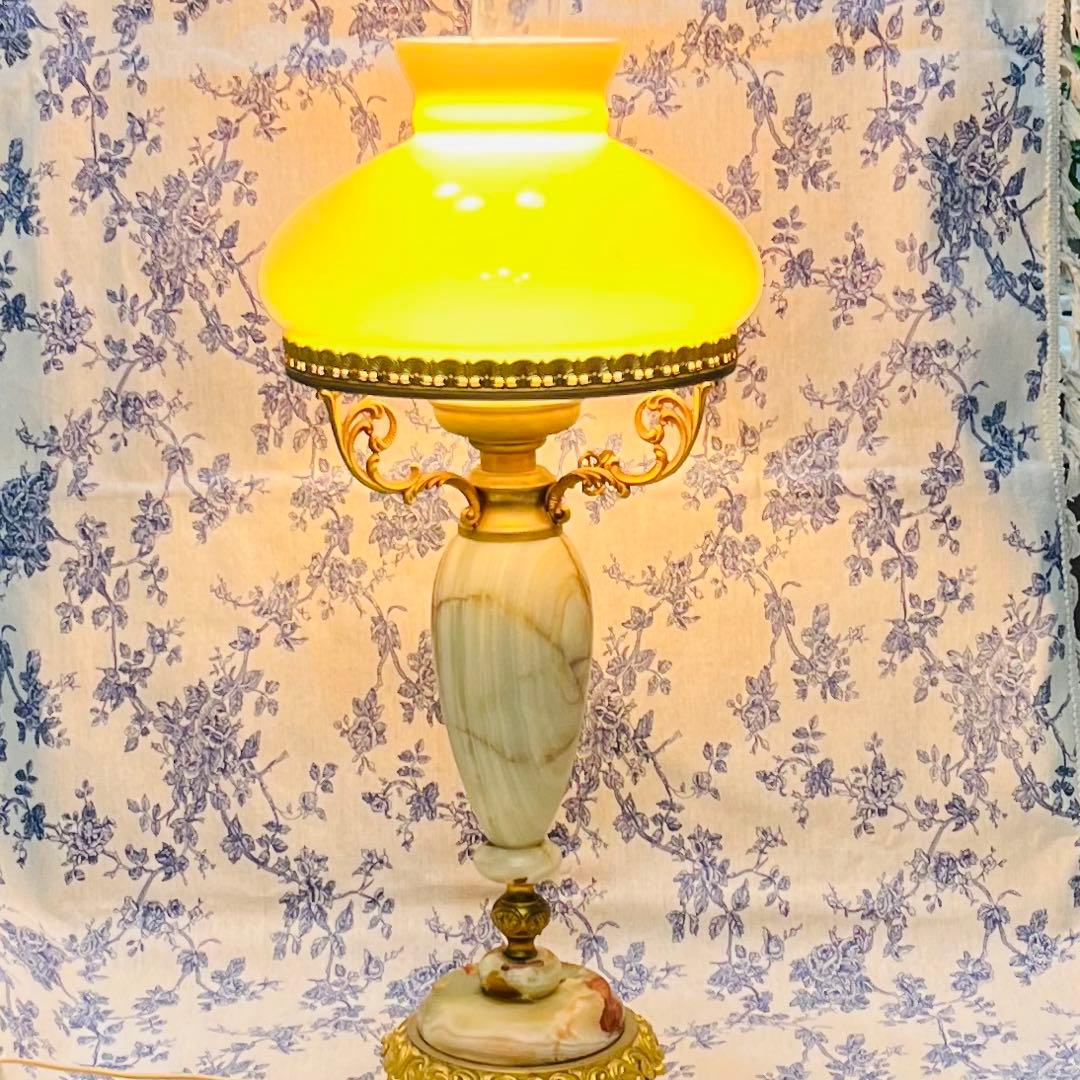 アンティークランプ　大理石真鍮 イタリア製　真鍮ランプ大理石