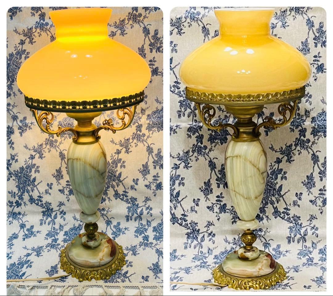 アンティークランプ　大理石真鍮 イタリア製　真鍮ランプ大理石