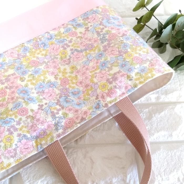 《 送料無料 》 通園 通学 3点セット 花 と リボン ピンク　＃n1326