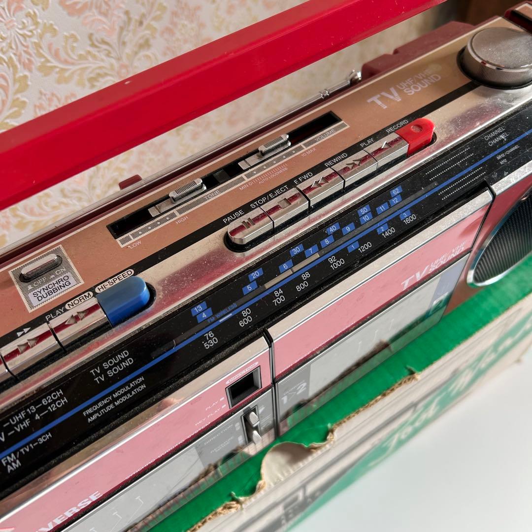 【元箱つき】ラジカセ AIWA アイワ 赤