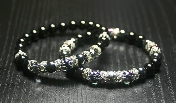 ギベオン隕石8mm（メテオライト）２連ブレスレット Ver.Ⅰ