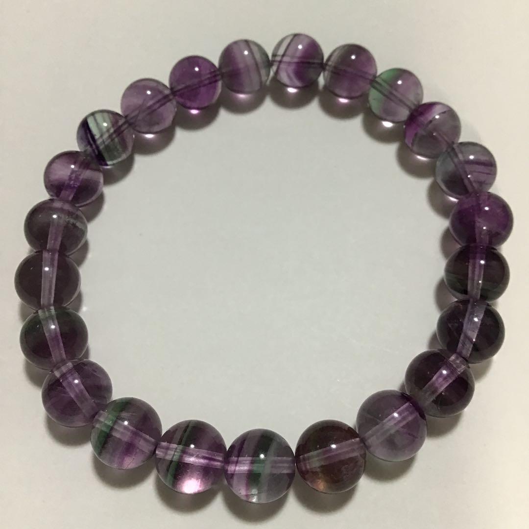 パイカラーパープルフローライト17cm 4A パワーストーンブレスレット