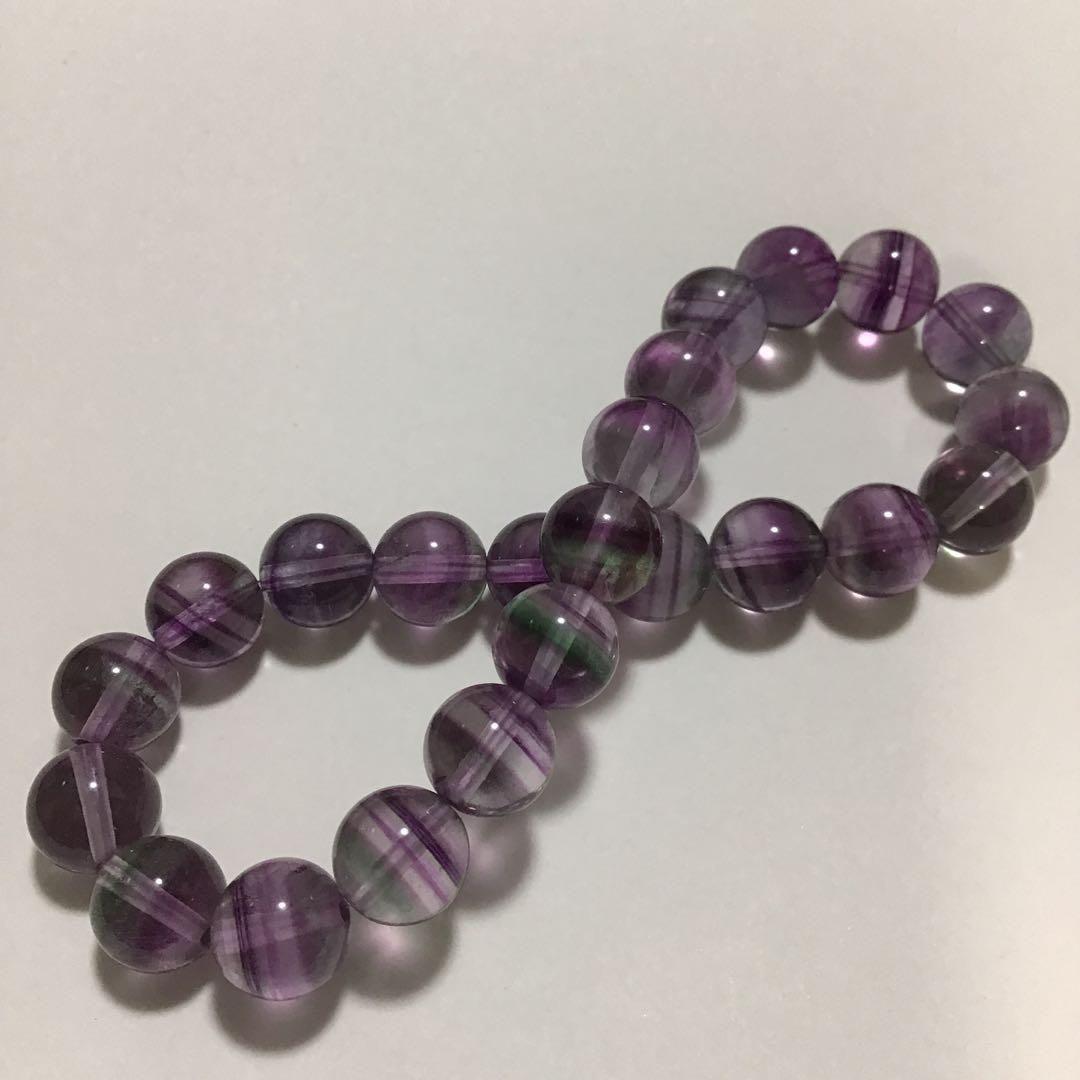 パイカラーパープルフローライト17cm 4A パワーストーンブレスレット