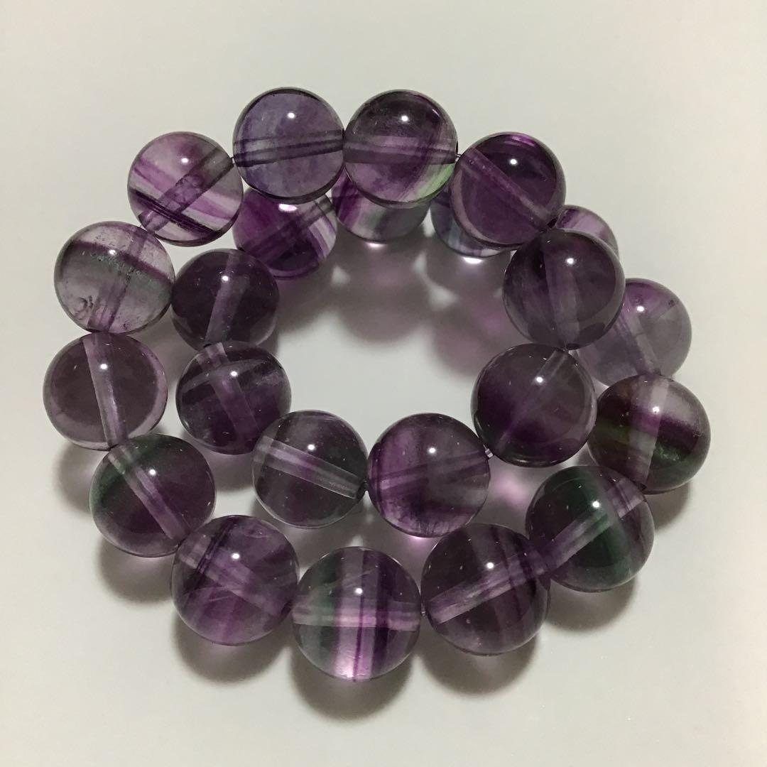 パイカラーパープルフローライト17cm 4A パワーストーンブレスレット