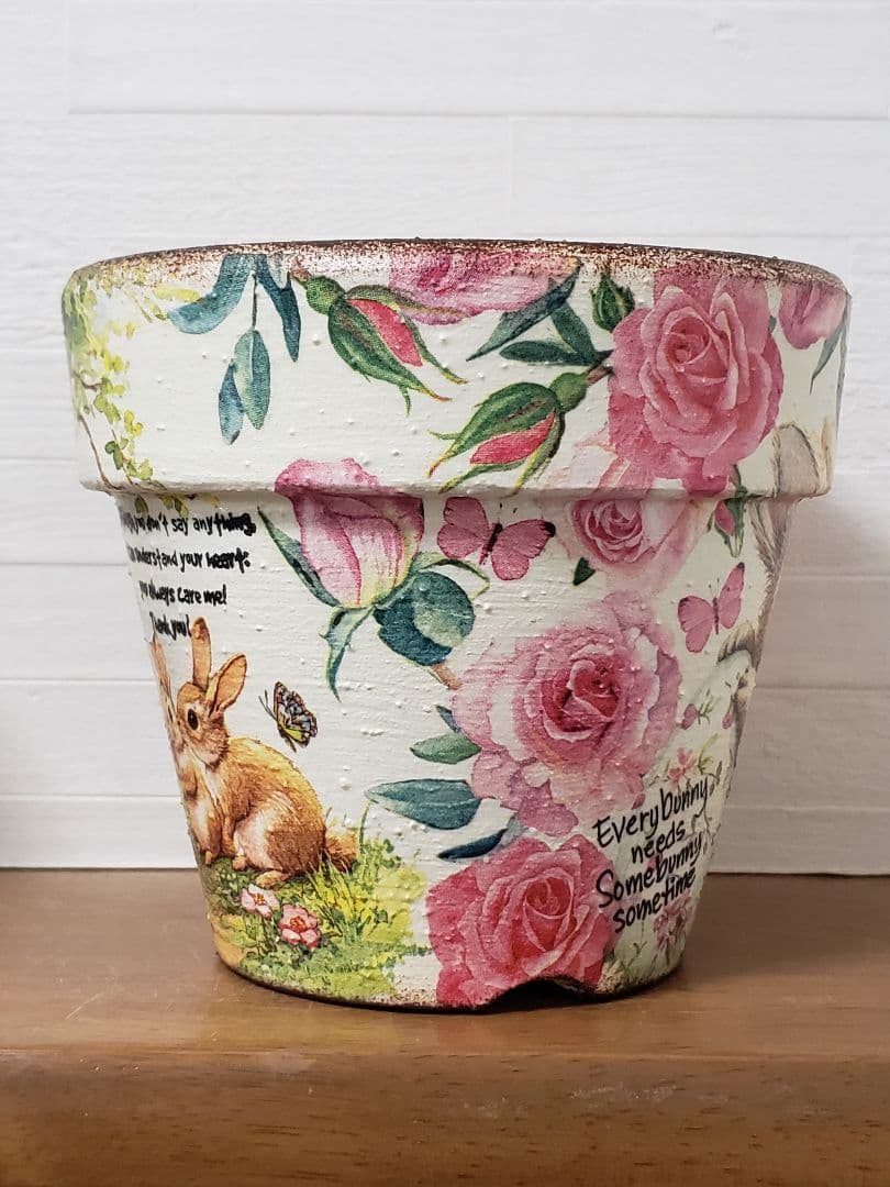 オーダーOK☘️【703】リメイク鉢☆三河焼素焼き鉢　4.5号鉢