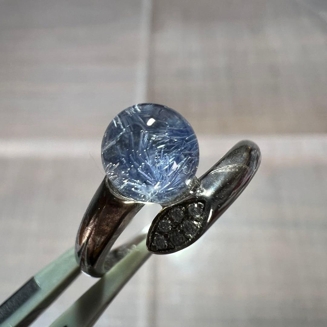 高品質　デュモルチェライト インクォーツ　リング　指輪　6 11号