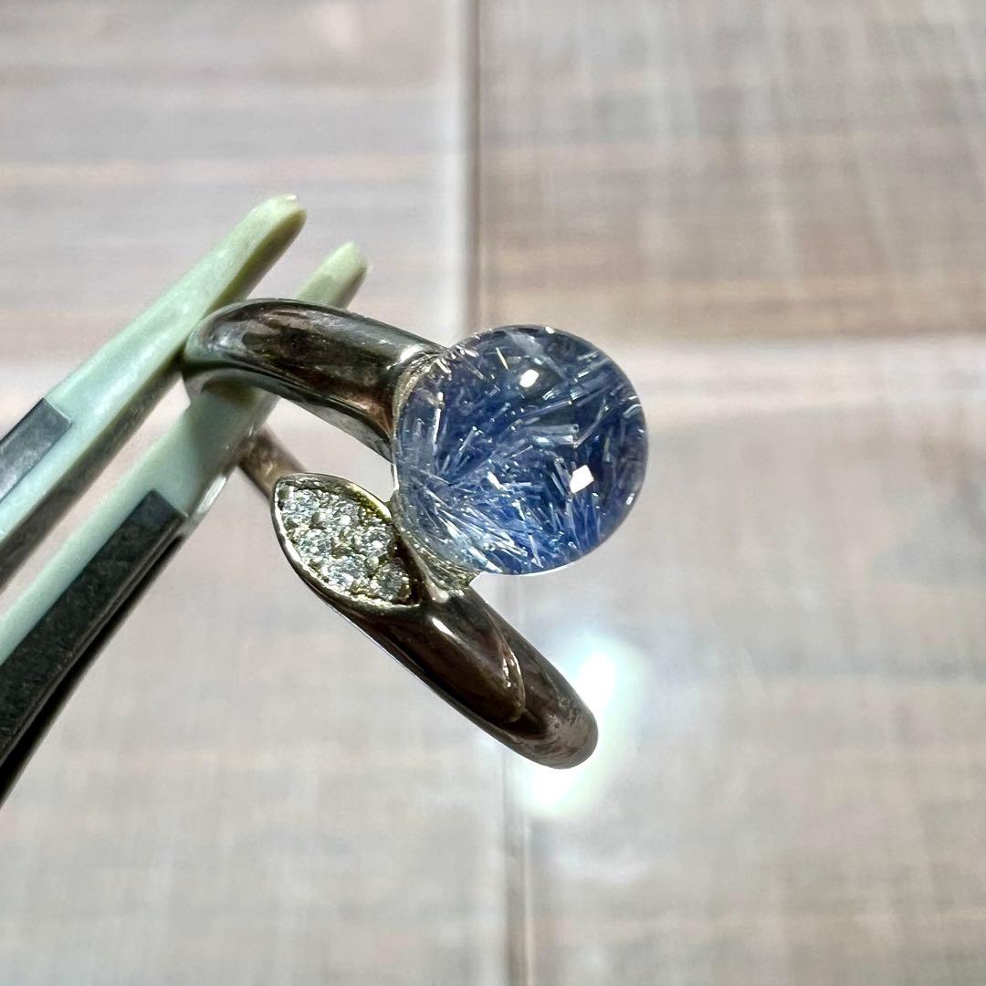 高品質　デュモルチェライト インクォーツ　リング　指輪　6 11号