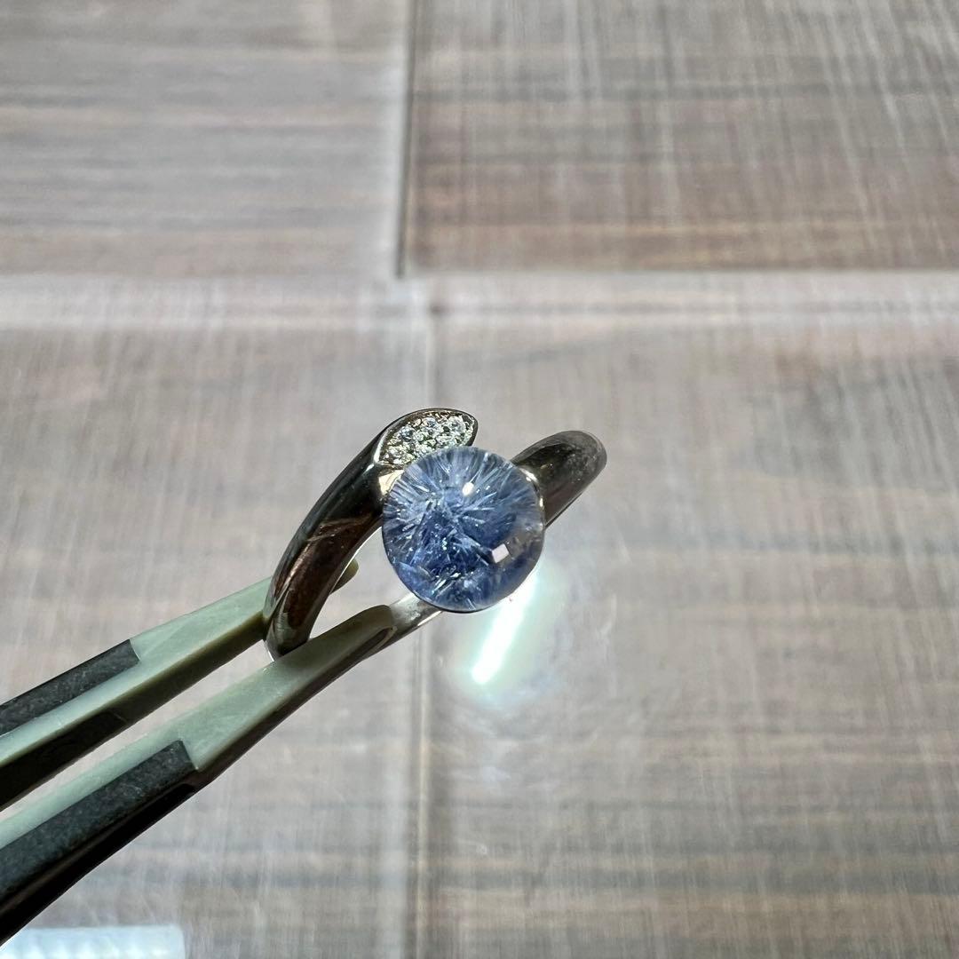 高品質　デュモルチェライト インクォーツ　リング　指輪　6 11号