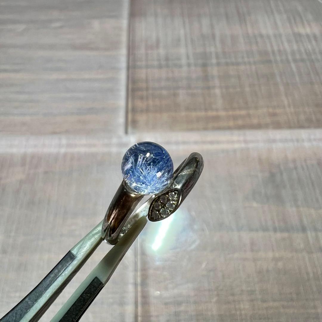 高品質　デュモルチェライト インクォーツ　リング　指輪　6 11号