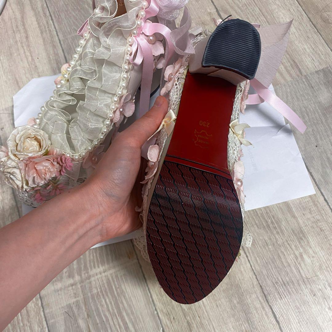 【超華麗】かわいい 花嫁ロリータ靴