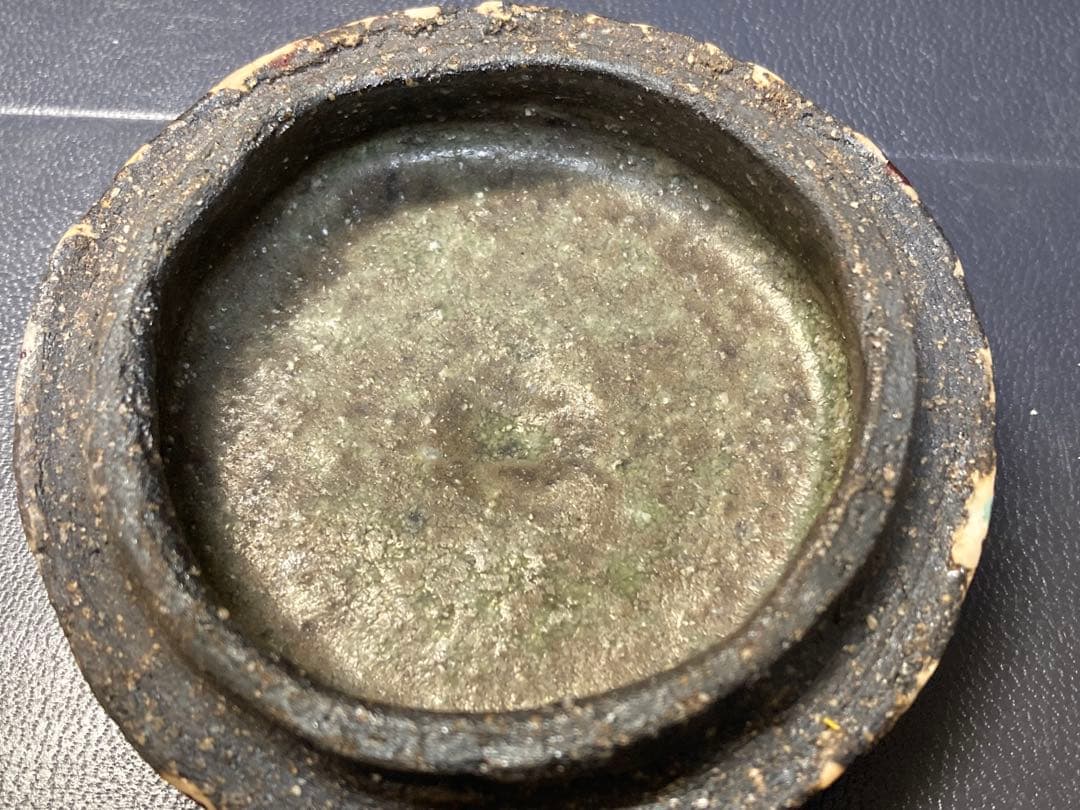 松鶴香合　焼き物　土平作