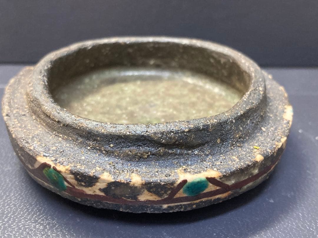 松鶴香合　焼き物　土平作