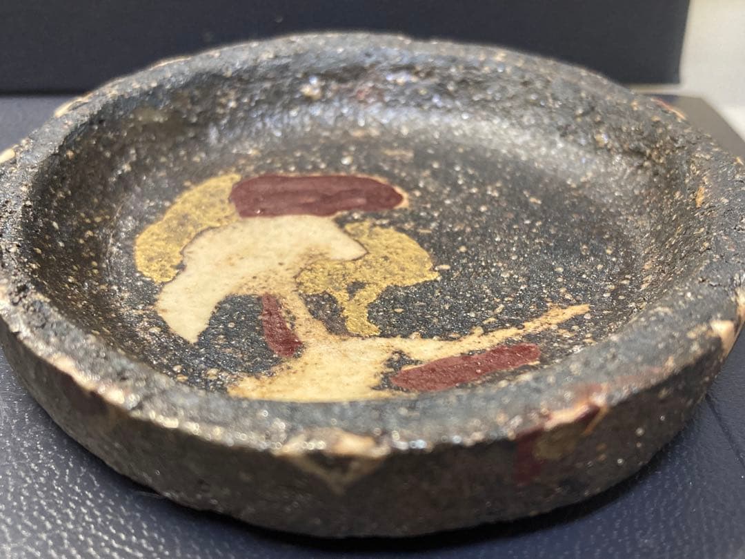 松鶴香合　焼き物　土平作