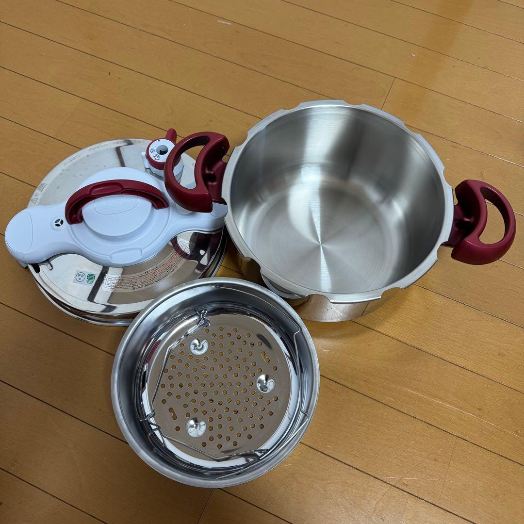 T-faLティファール 圧力鍋 クリプソ ミニット デュオ ルージュ 4.5L