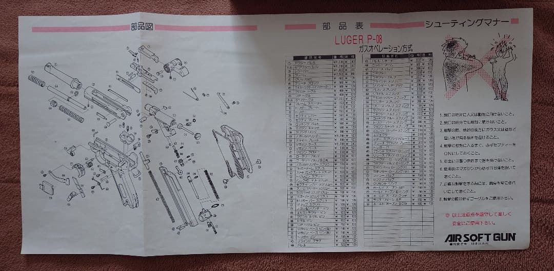 タナカワークス　LUGER P-08 エアーソフトガン(ジャンク)