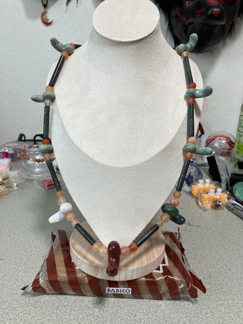 イラスト「天照大御神」・勾玉と管玉の首飾りセット