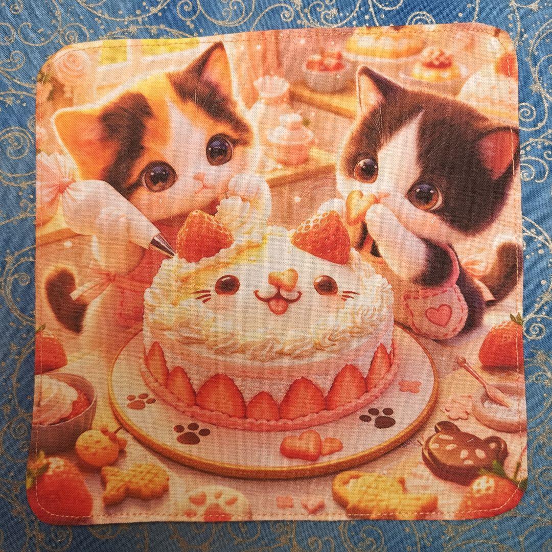 ご確認用　KeMi　ハンカチ　ねこちゃん柄ハンドメイド2/19