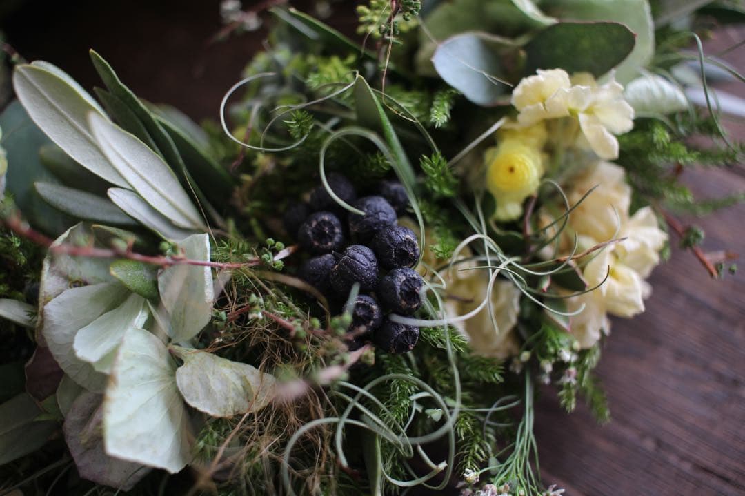 ストックと紫陽花の春色リース＊ドライフラワーwreathe◎24センチ