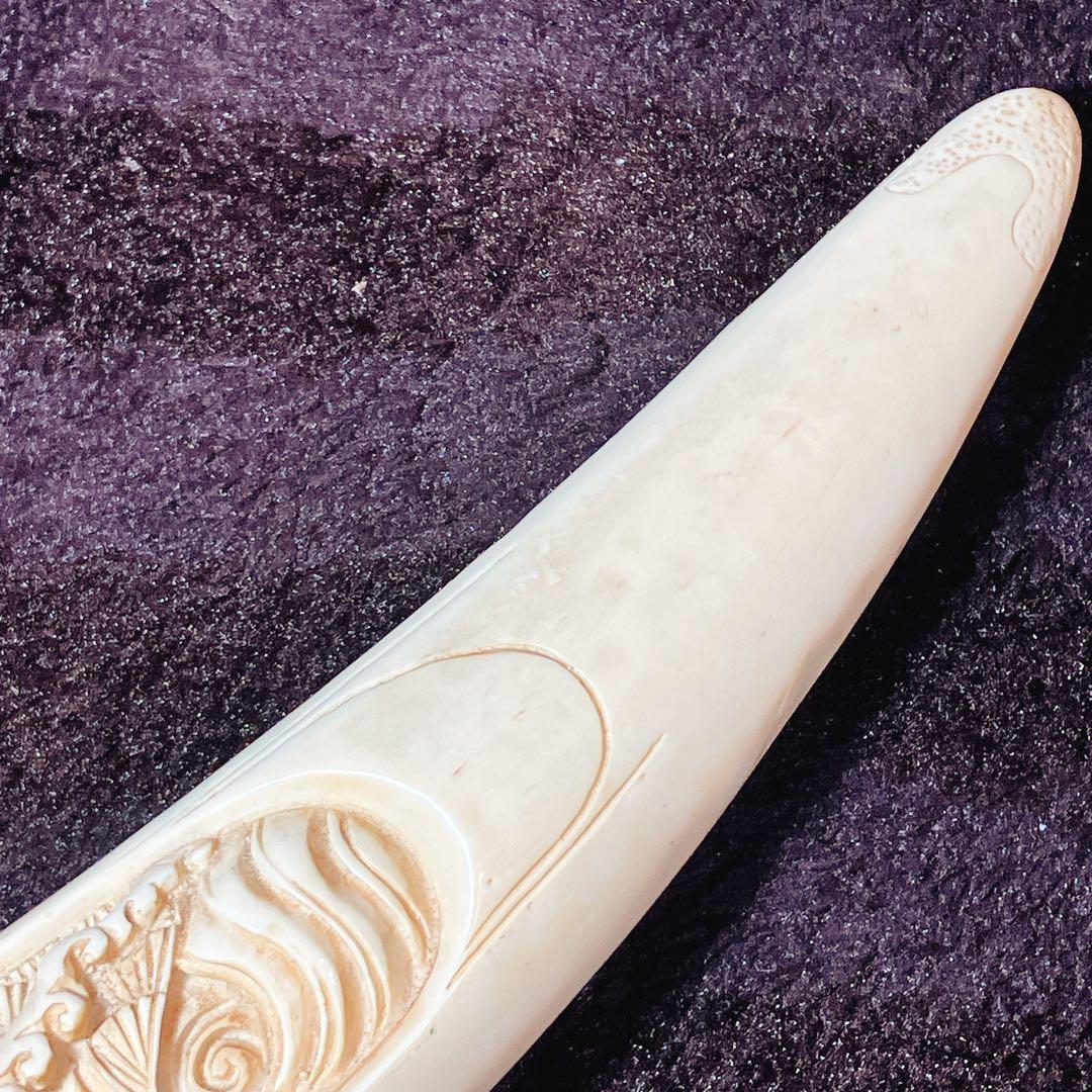 昭和レトロ】樹脂製 谷斎 七福神 彫刻 角オブジェ 象牙風 開運 縁起物