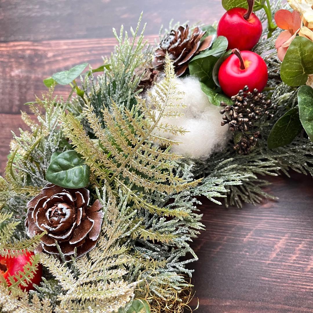 No.25_ 104優美に煌めくクリスマスリース/特大サイズ/冬/造花