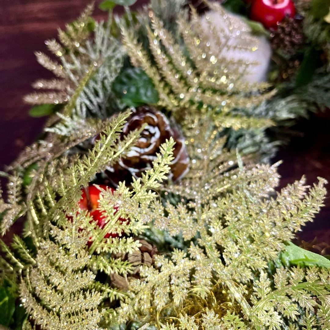 No.25_ 104優美に煌めくクリスマスリース/特大サイズ/冬/造花