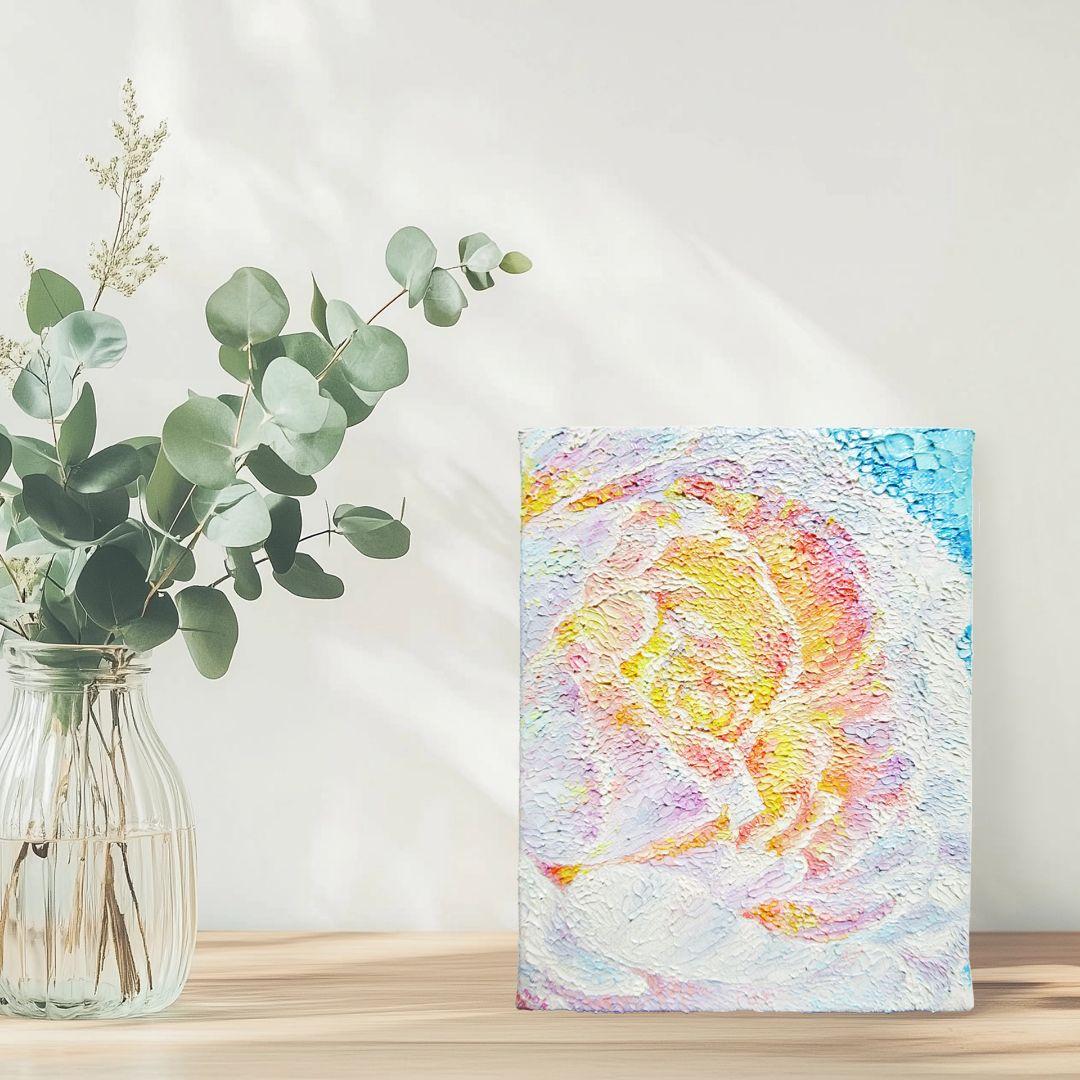 [匿名で配送] 一点もの ラナンキュラス 花 油絵 油彩 絵