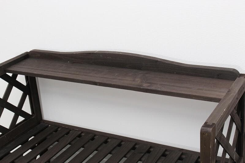 ２個セット 棚付き木製室外機カバー　ダークブラウン