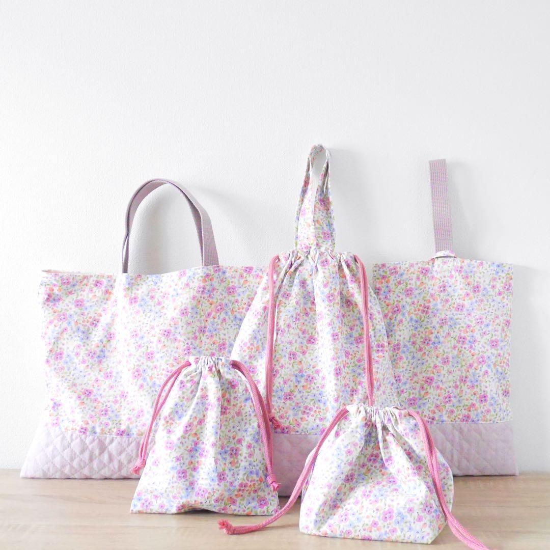 【入園グッズ】パンジーフラワー〜purple〜　5点セット